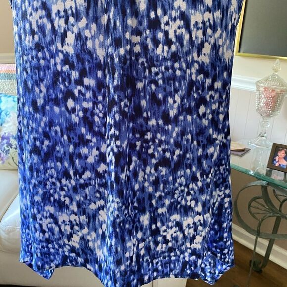 NWT Michael Michael Kors Abstract Blue Sleeveless Tunic Top | Size M | Chic - Picture 6 of 9